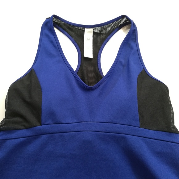 aerie Tops Aerie Fit Blue Black Mesh Cut Out Workout